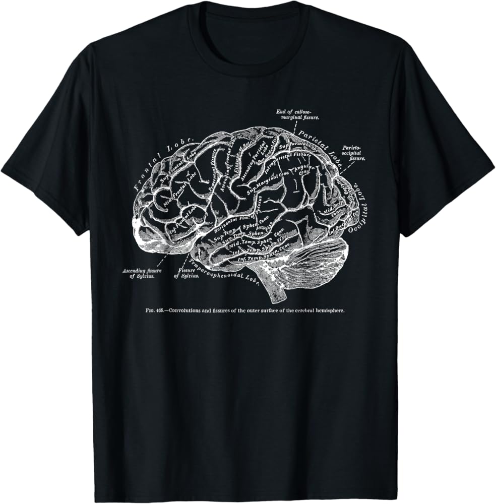 トップス vintage anatomy brain T shirt Amazon.com: Vintage Human Anatomy Brain Tee T-tshirt T-Shirt
